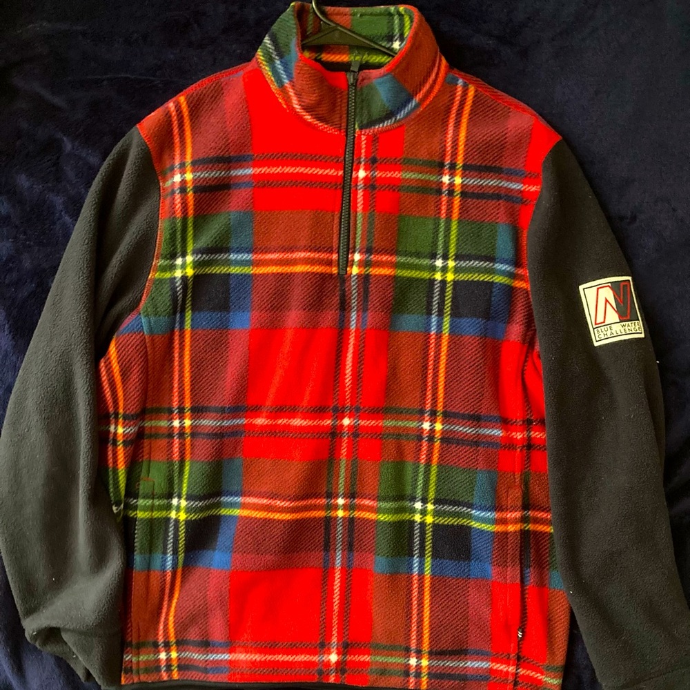 Size Lg Nautica Blue water challenge plaid fleece